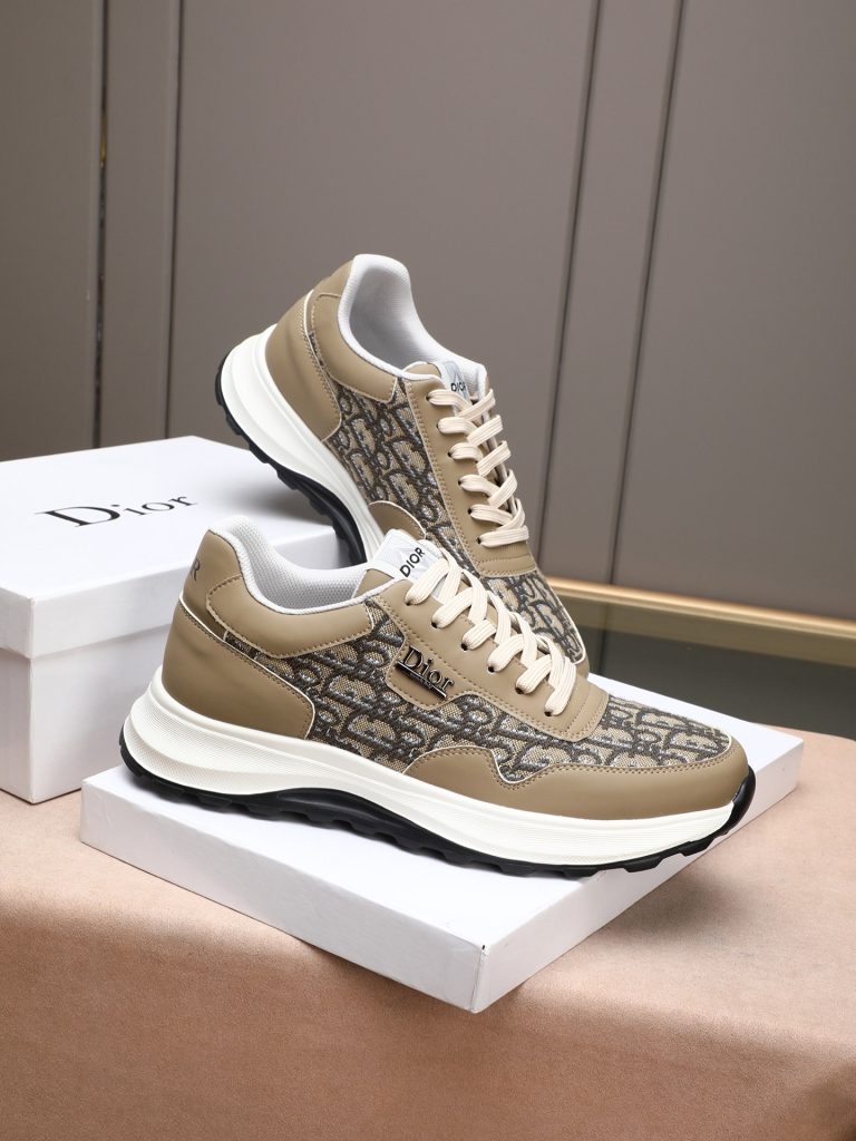 Dior 男性 スニーカー カーキ ディオール ダブル D カモフラージュ デザイン 軽量 ステューシー 毎日履ける 👞 - 画像 4