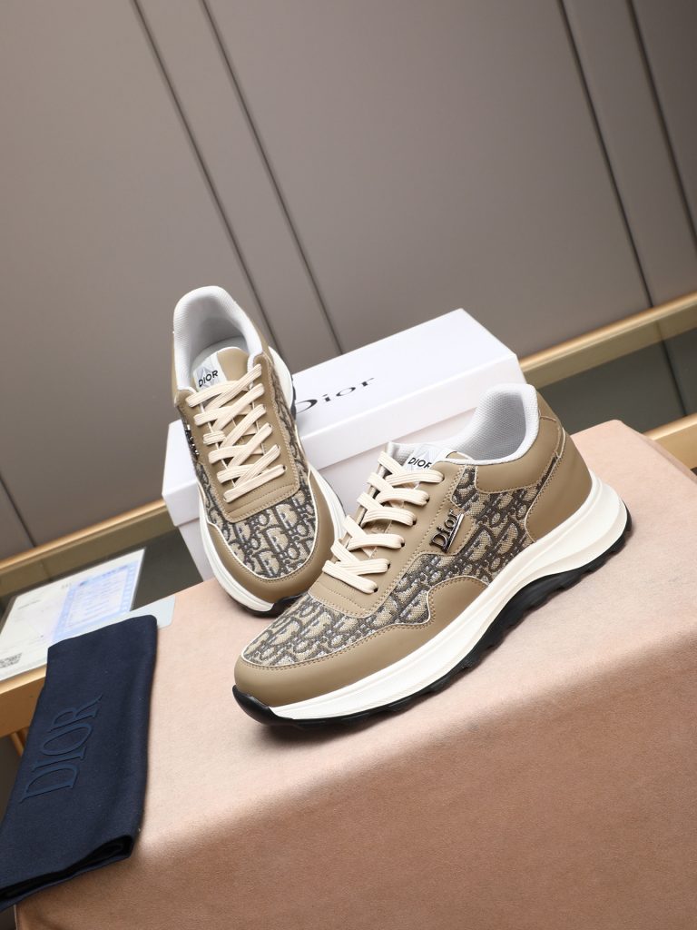 Dior 男性 スニーカー カーキ ディオール ダブル D カモフラージュ デザイン 軽量 ステューシー 毎日履ける 👞 - 画像 8