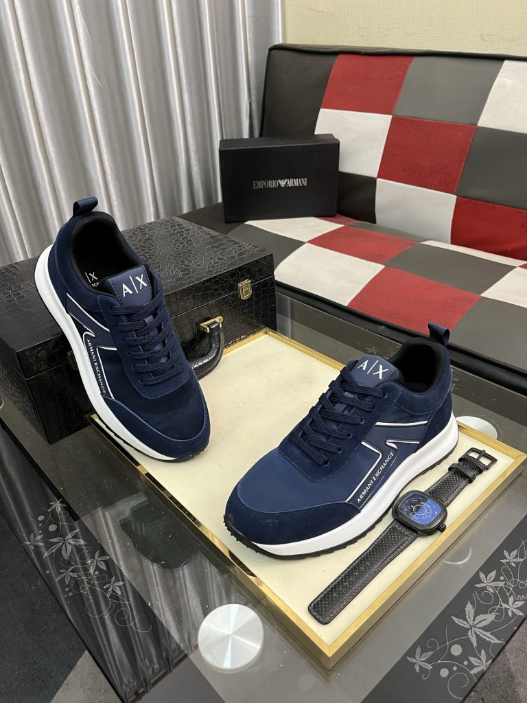 アーマンエクスチェンジ 男士运动鞋 navy 軽量快適 スニーカー 62文字 - 画像 3