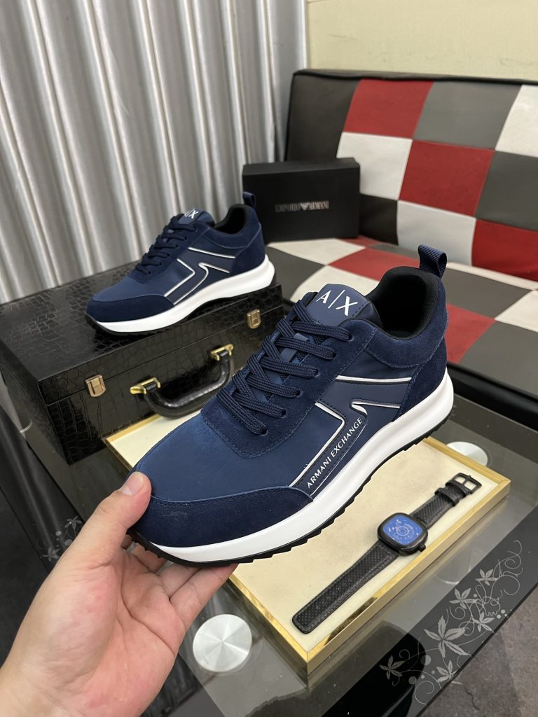 アーマンエクスチェンジ 男士运动鞋 navy 軽量快適 スニーカー 62文字 - 画像 5