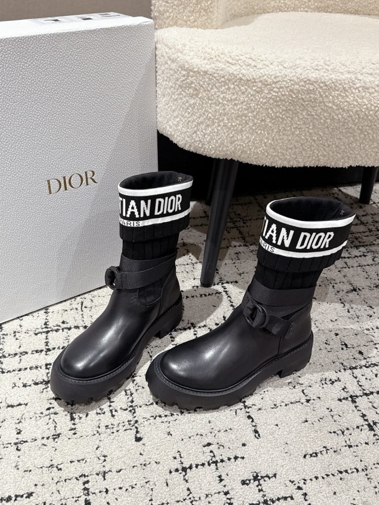 Dior ブーツ 4色 ブラック プラットフォーム ファッション ブーツ - 画像 2