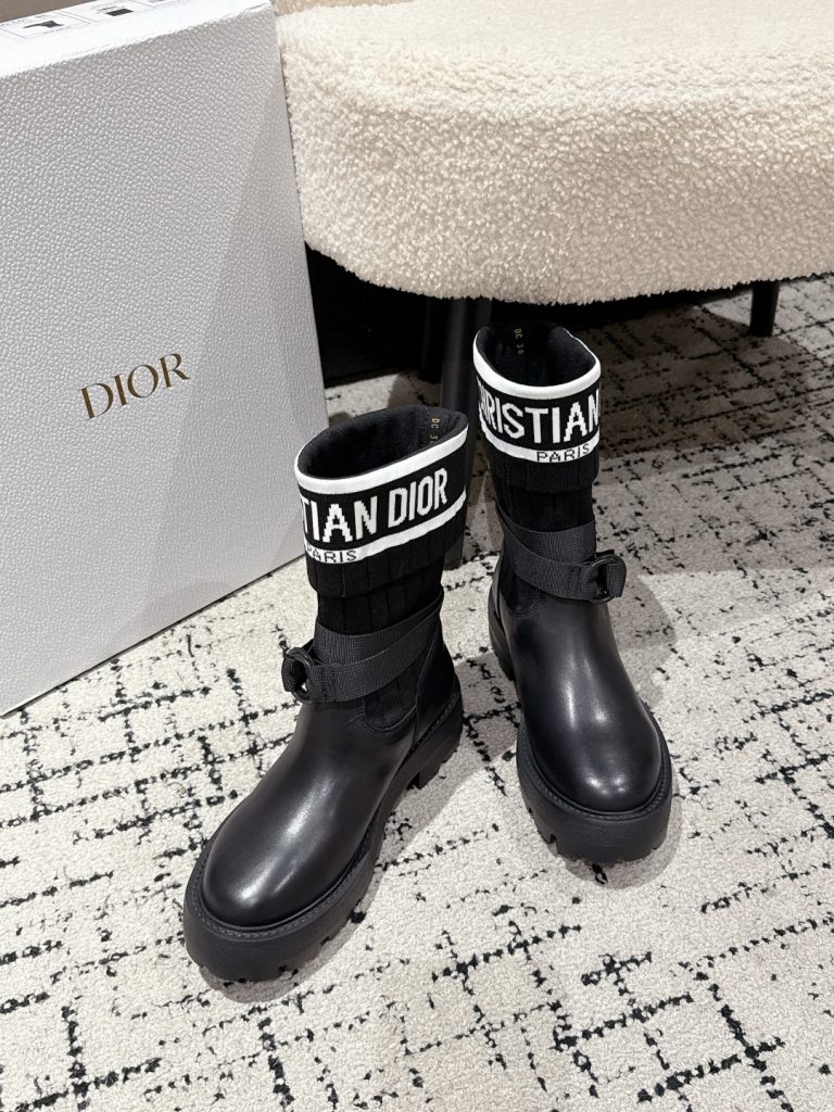 Dior ブーツ 4色 ブラック プラットフォーム ファッション ブーツ - 画像 3