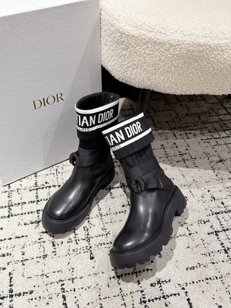 Dior ブーツ 4色 ブラック プラットフォーム ファッション ブーツ - 画像 4