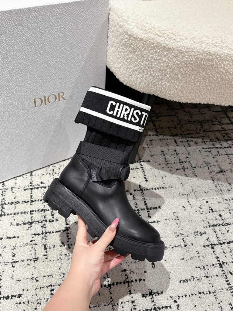 Dior ブーツ 4色 ブラック プラットフォーム ファッション ブーツ - 画像 5