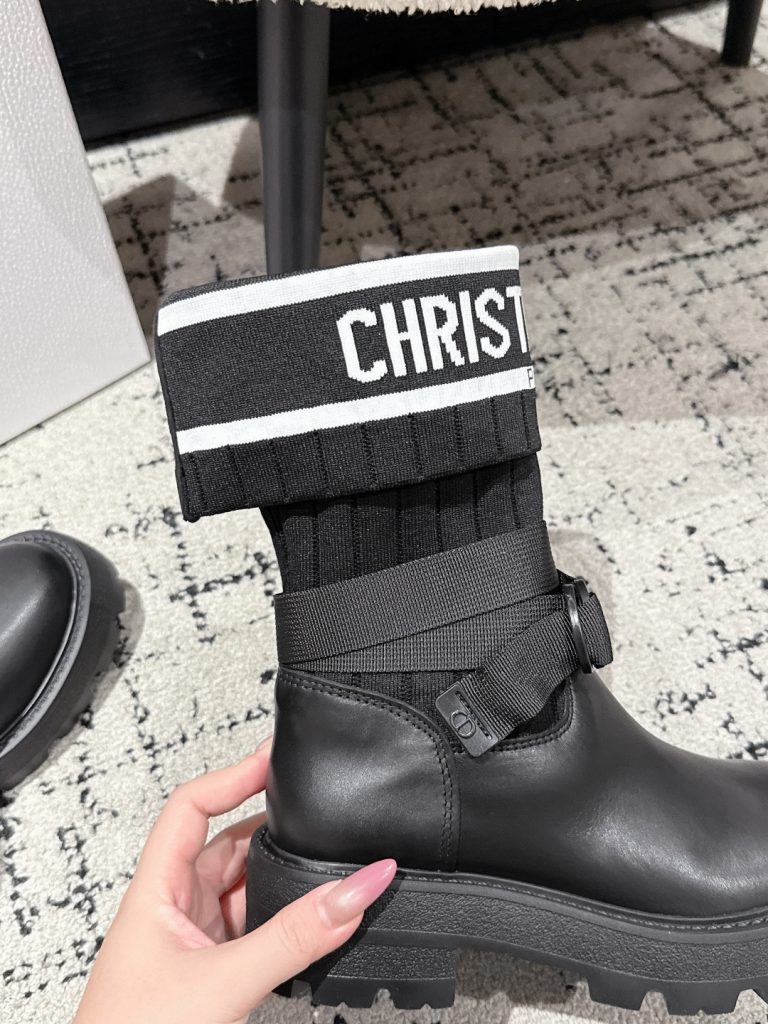 Dior ブーツ 4色 ブラック プラットフォーム ファッション ブーツ - 画像 8