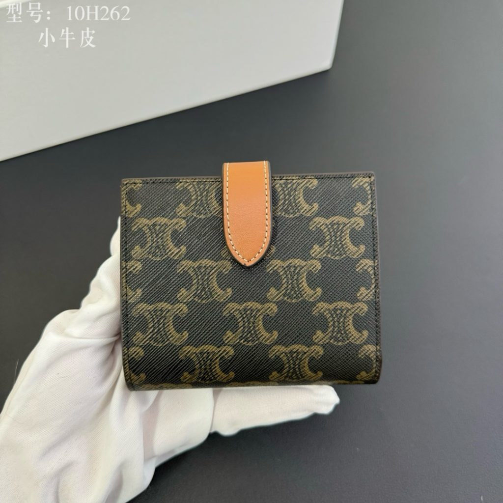 CELINE セリーヌ ミニ財布 ミニウォレット 10H262 ブラウン ブラック 二つ折り 財布 - 画像 4