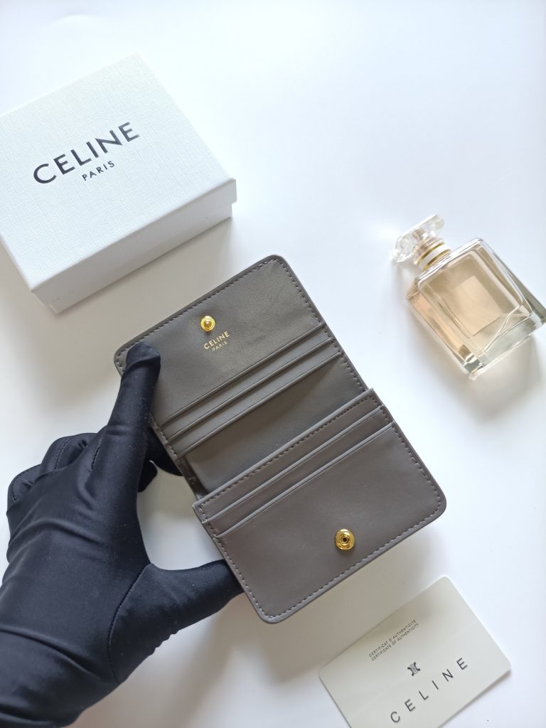 CELINE セリーヌ 二つ折りウォレット グレー 二つ折り財布 財布 靴下付き - 画像 5