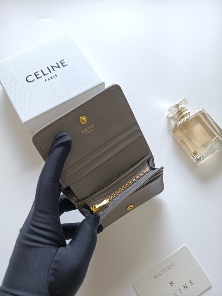 CELINE セリーヌ 二つ折りウォレット グレー 二つ折り財布 財布 靴下付き - 画像 6