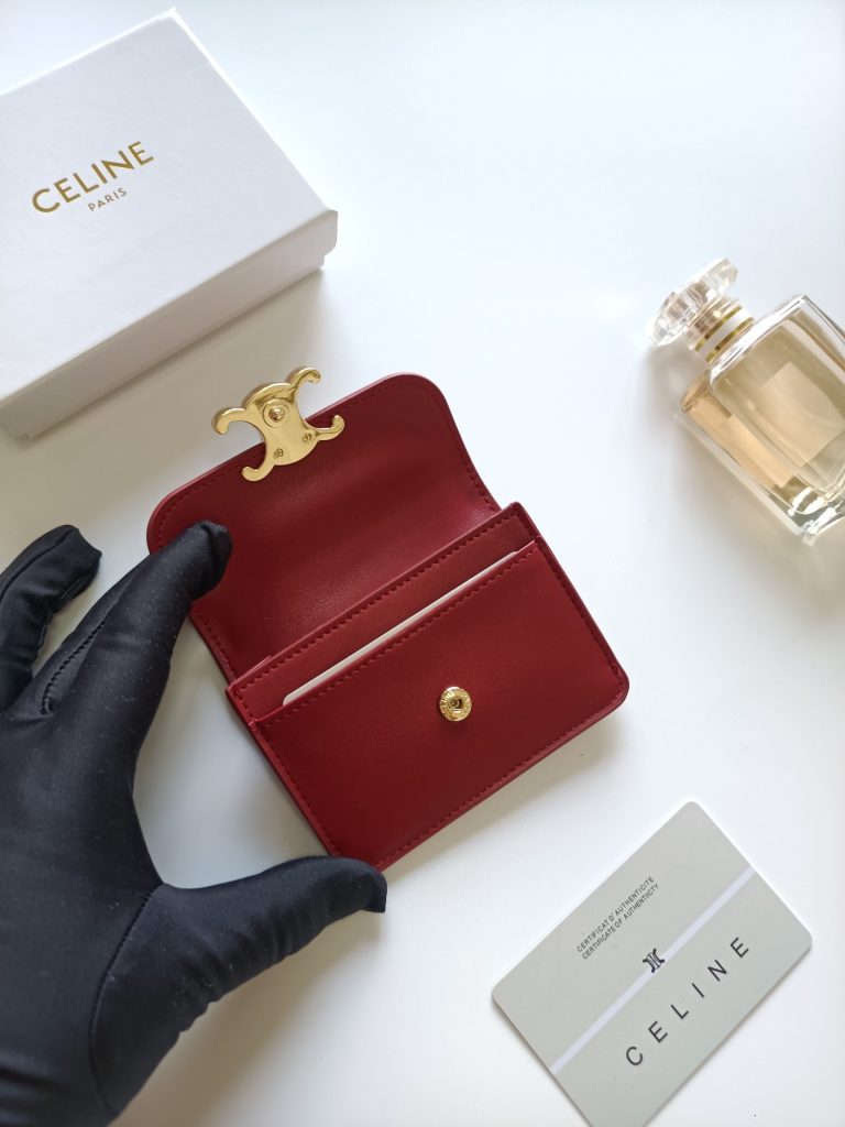 CELINE セリーヌ 赤 レッド カードケース ウォレット 財布 1枚入 2024新作 - 画像 5