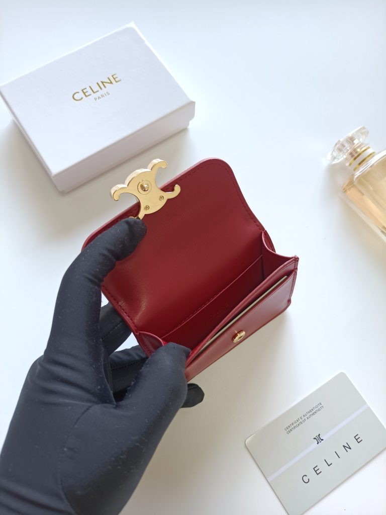 CELINE セリーヌ 赤 レッド カードケース ウォレット 財布 1枚入 2024新作 - 画像 6