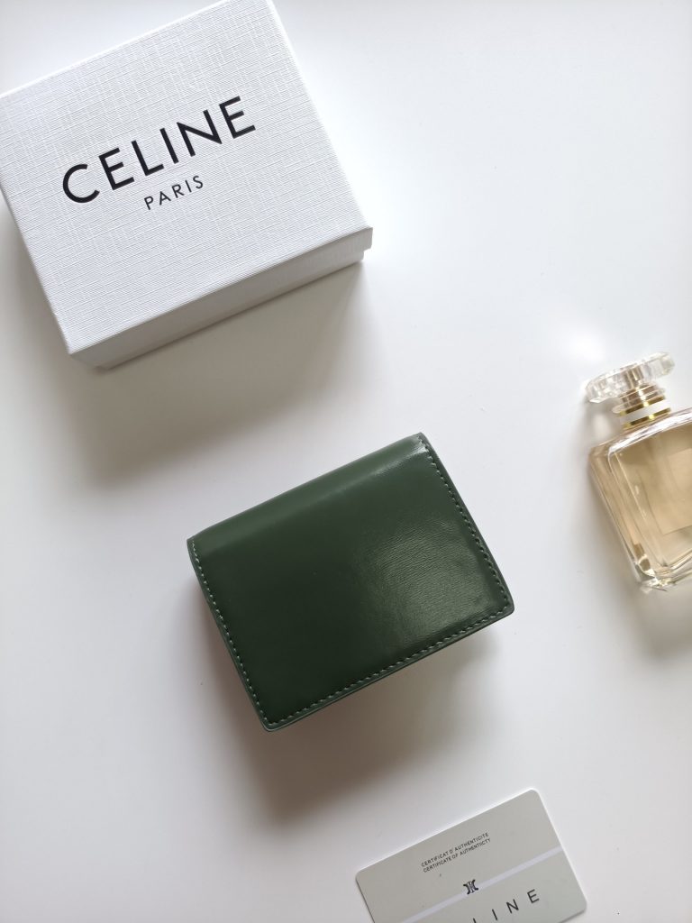CELINE セリーヌ カードケース グリーン 二つ折り - 画像 3