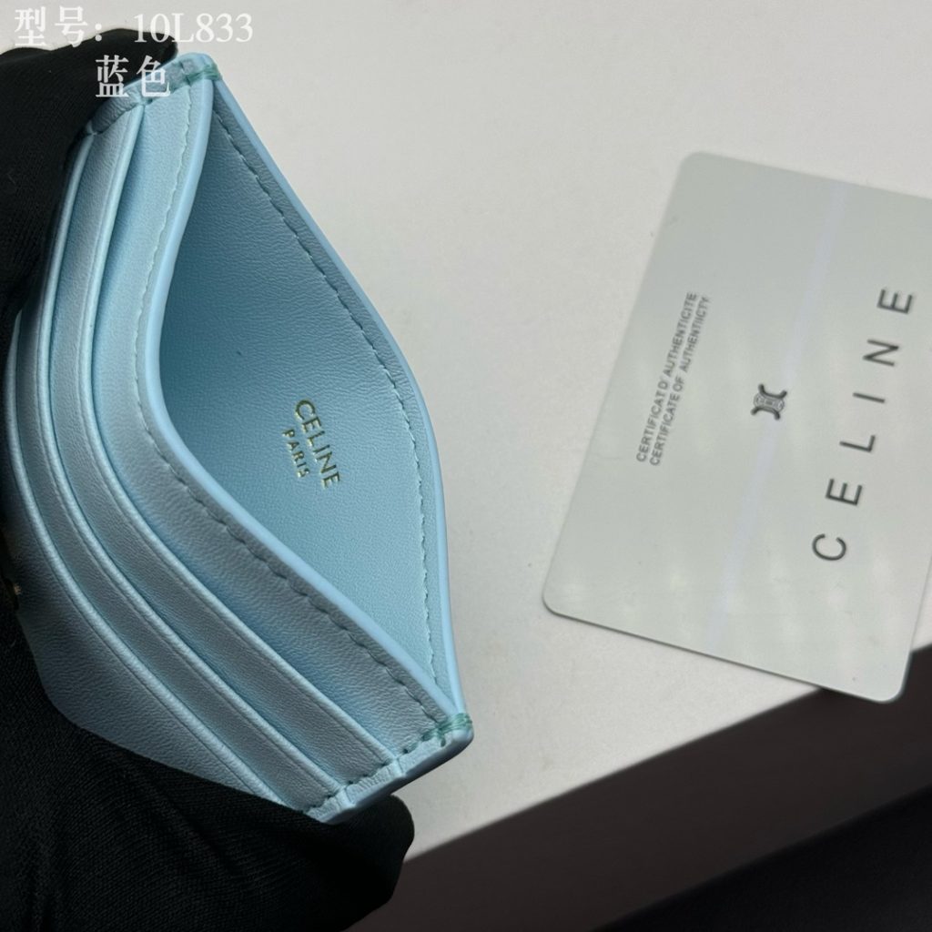 CELINE セリーヌ カードケース 10L833 ブルー 3枚カード収納 - 画像 6