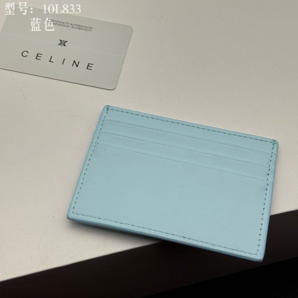 CELINE セリーヌ カードケース 10L833 ブルー 3枚カード収納 - 画像 7