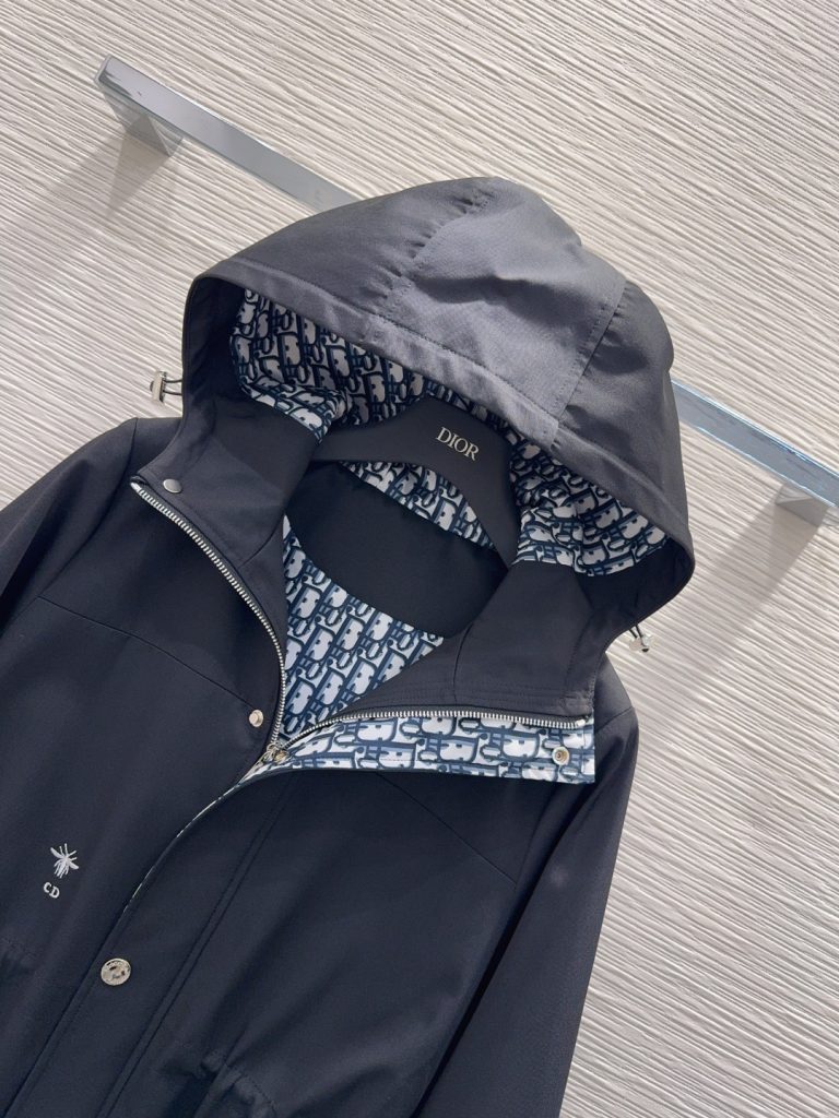 ディオール ロゴ柄フード付きコート ブラック 【新品】 - 画像 2