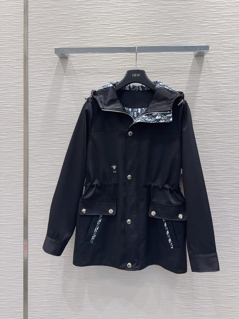 ディオール ロゴ柄フード付きコート ブラック 【新品】 - 画像 3