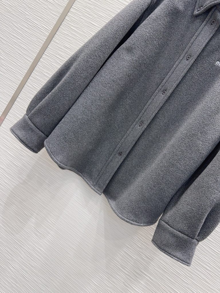 Miu Miu 2025FW シャツジャケット 15%ウール 85%ポリエステル グレー - 画像 5
