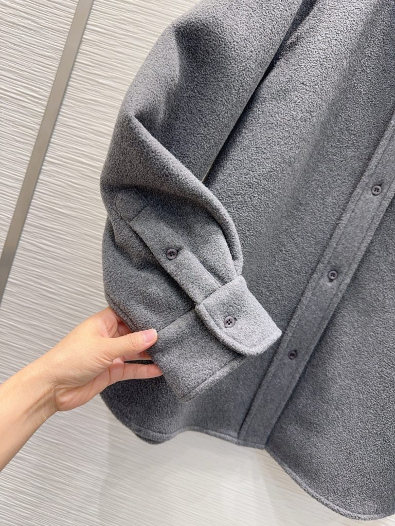 Miu Miu 2025FW シャツジャケット 15%ウール 85%ポリエステル グレー - 画像 6