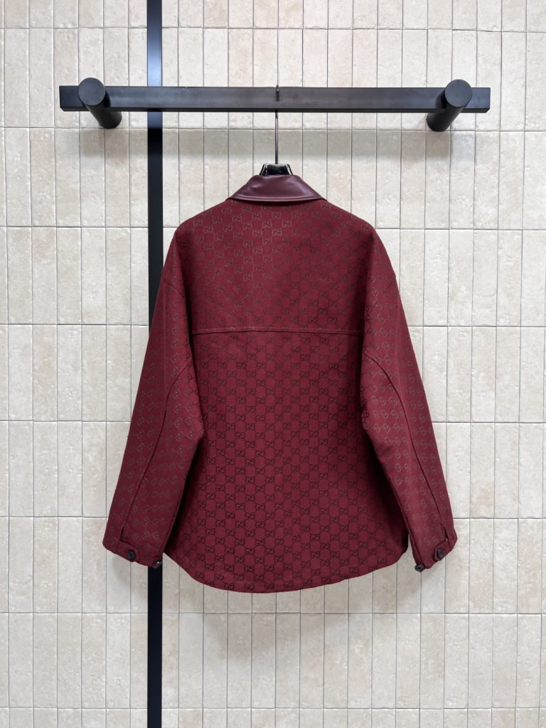 GUCCI 390 グラフィックロゴ ファブリック グラフィック グラフィック レッド インナーレザー ジャケット - 画像 7