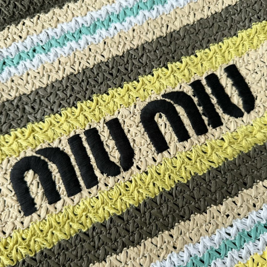 MIU MIU ハンドバッグ | ストライプ柄|レザー|黄緑系 - 画像 6