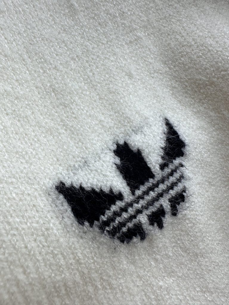 adidas カーディガン レディース 3ストライプス ロゴ刺繍 ミニサイズ ブラック ホワイト キャンバス - 画像 3