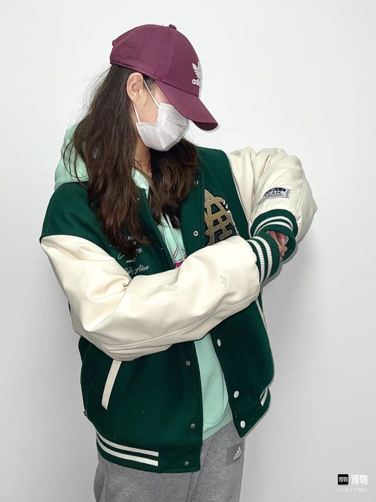 ADIDAS ブルゾン レディース メンズ 2WAY 2025新作 チェーン付き ネイビー/ブラック/グリーン/ホワイト レザー×キャンバス - 画像 3