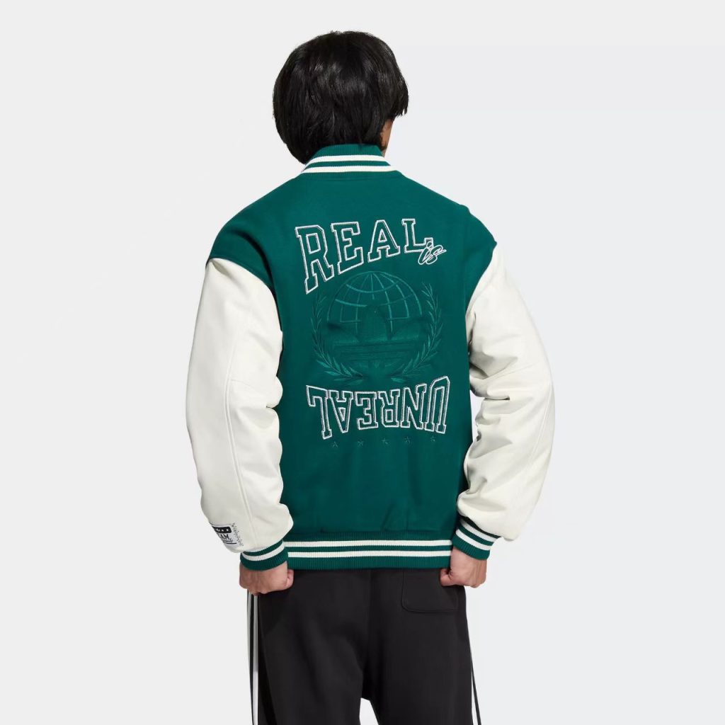 ADIDAS ブルゾン レディース メンズ 2WAY 2025新作 チェーン付き ネイビー/ブラック/グリーン/ホワイト レザー×キャンバス - 画像 6