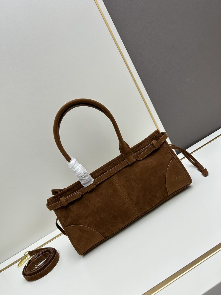 PRADA　プラダ　ミディアム　スエード　ハンドバッグ　レディース　肩掛けバッグ　トートバッグ　ショルダーバッグ　ブラウン - 画像 2