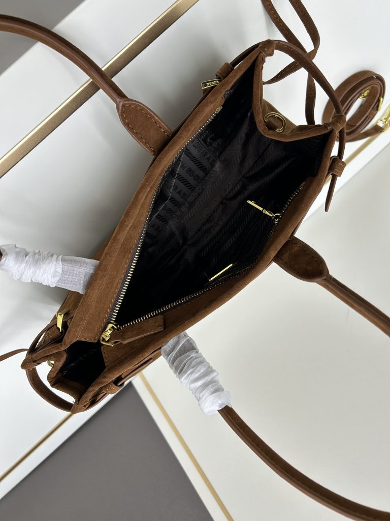 PRADA　プラダ　ミディアム　スエード　ハンドバッグ　レディース　肩掛けバッグ　トートバッグ　ショルダーバッグ　ブラウン - 画像 5