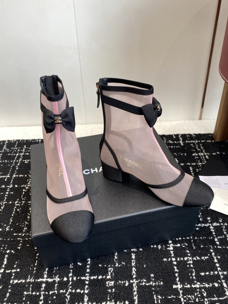 シャネル シャネル ファッションブーツ レディース メンズ兼用 通勤 通学 スタイリッシュ ピンク ブラック 黒 36C - 画像 3