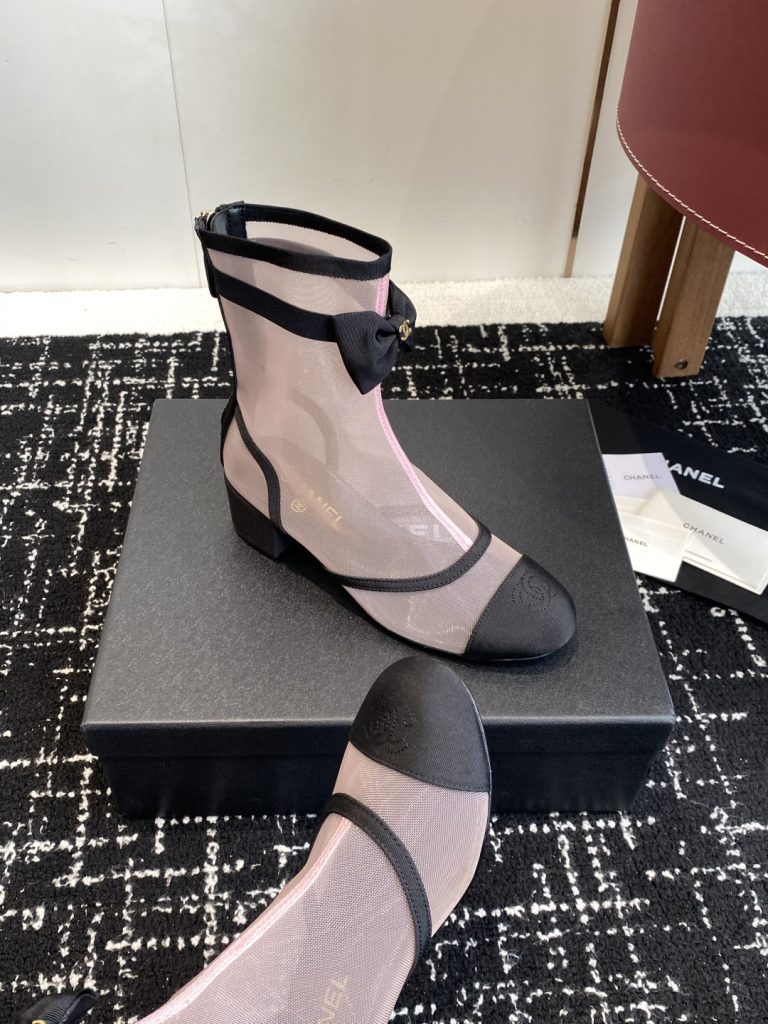 シャネル シャネル ファッションブーツ レディース メンズ兼用 通勤 通学 スタイリッシュ ピンク ブラック 黒 36C - 画像 6