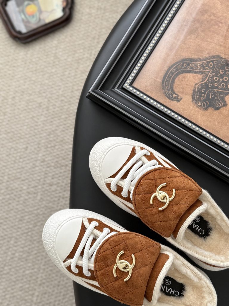 CHANEL シューズ レディース メンズ 兼用 フラットシューズ シューズ ベージュ 通勤 通学 保温 2WAY シンプル あたたかい 靴 かわいい おしゃれ ブランド 本革 細かい加工 送料無料 - 画像 7
