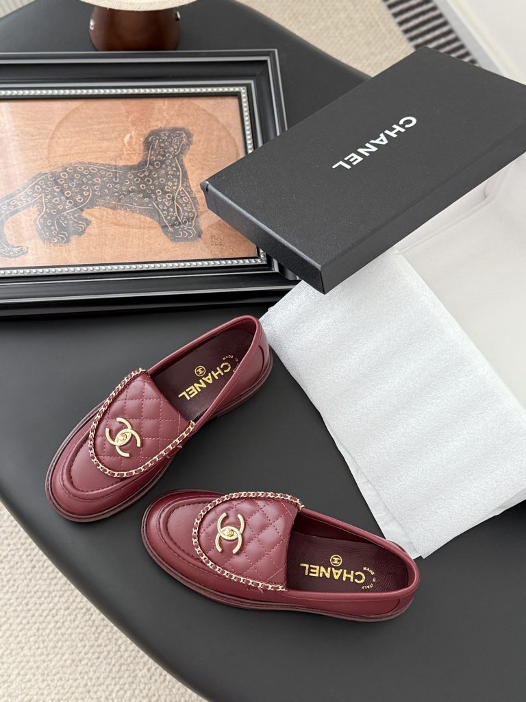 CHANEL シャネル ローファー 本革 フラットシューズ ブラック全1色 - 画像 6