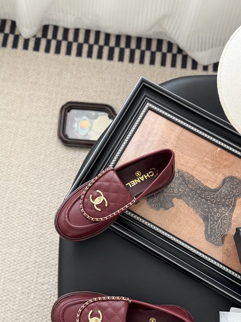 CHANEL シャネル ローファー 本革 フラットシューズ ブラック全1色 - 画像 8