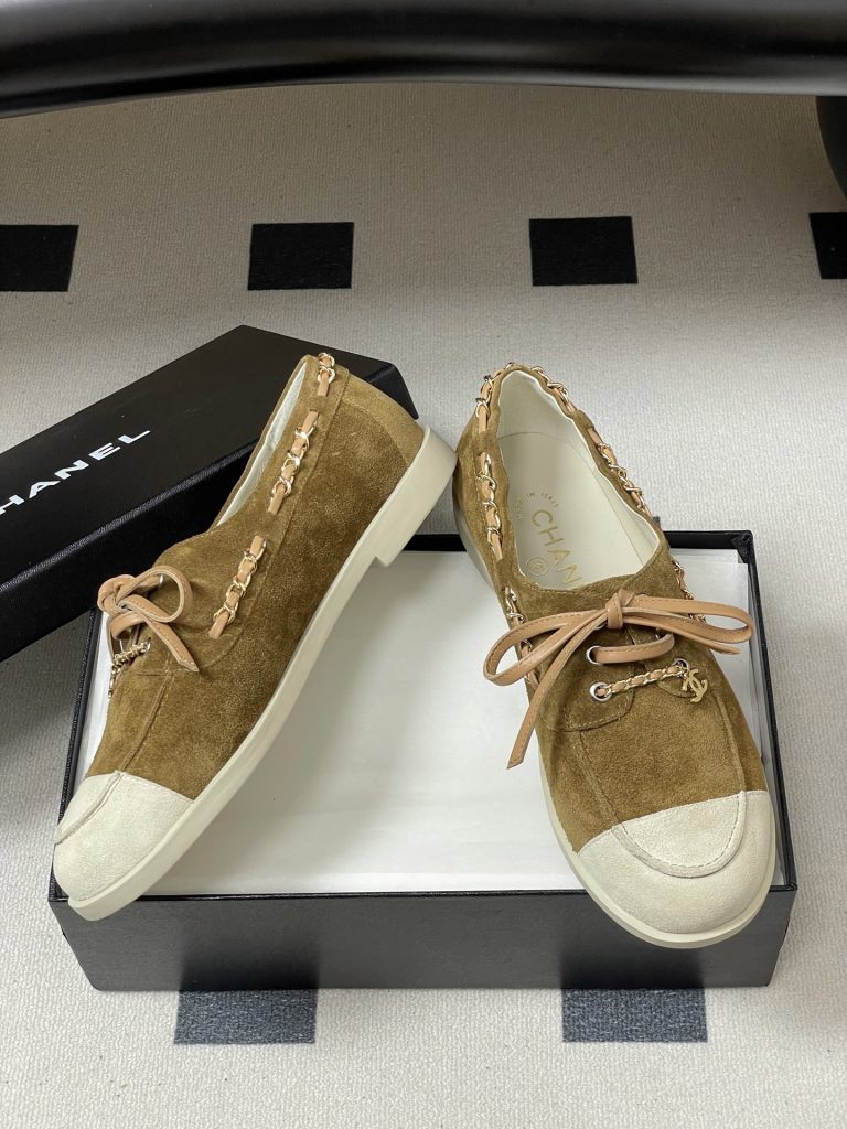 CHANEL シューズ レディース メンズ 兼用 通勤 通学 フラットシューズ シンプル レトロ ベージュ 36 37 38 39 40 41 42 - 画像 6