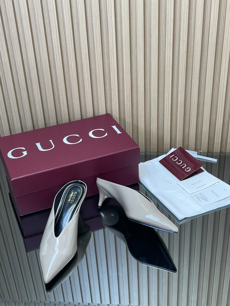 GUCCI グッチ ミュール ハイヒール フラットシューズ ベージュ - 画像 7