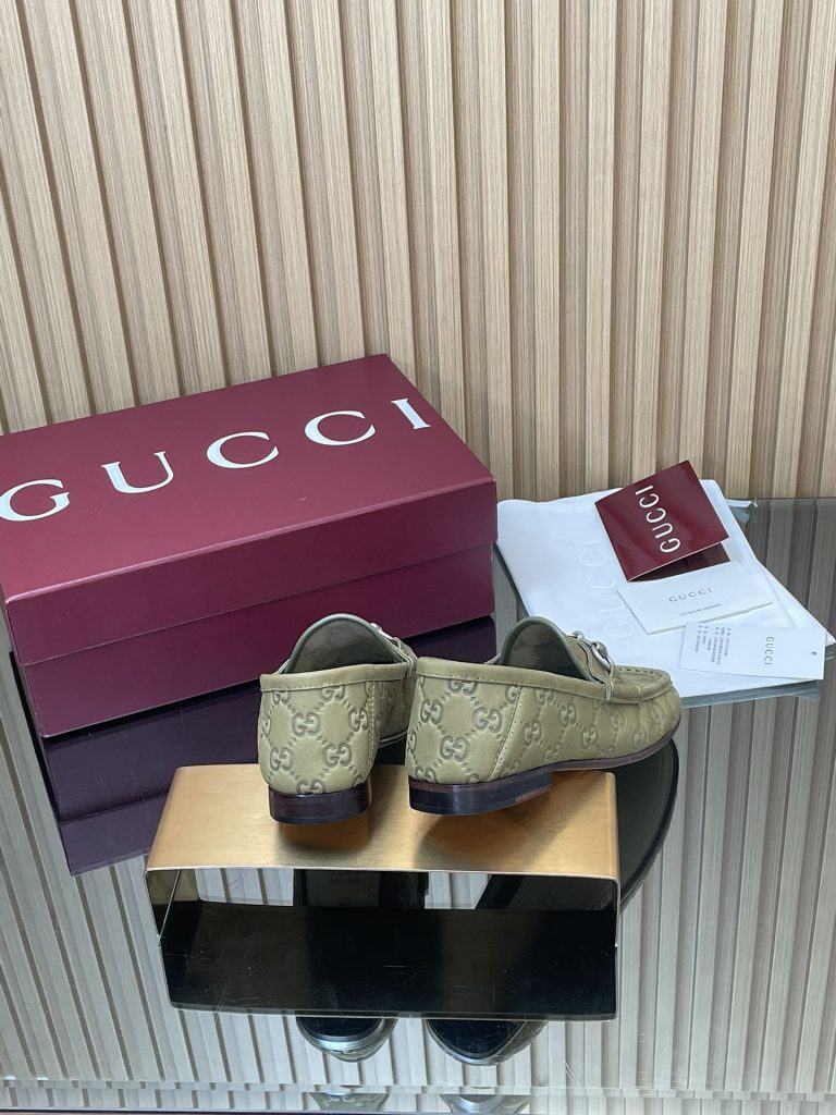 GUCCI グッチ ローファー 本革 メンズ 通勤 ビジネス グリーン - 画像 5