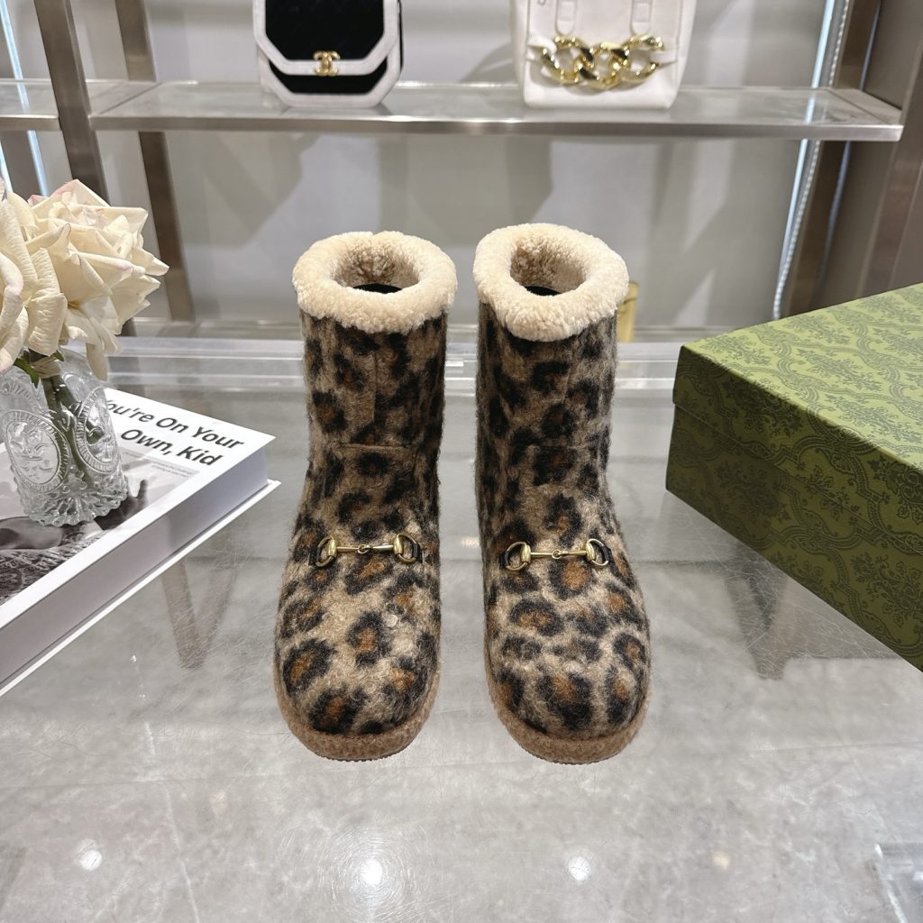 GUCCI グッチ レオパード フラットシューズ 軽量 通勤 ブラック - 画像 2