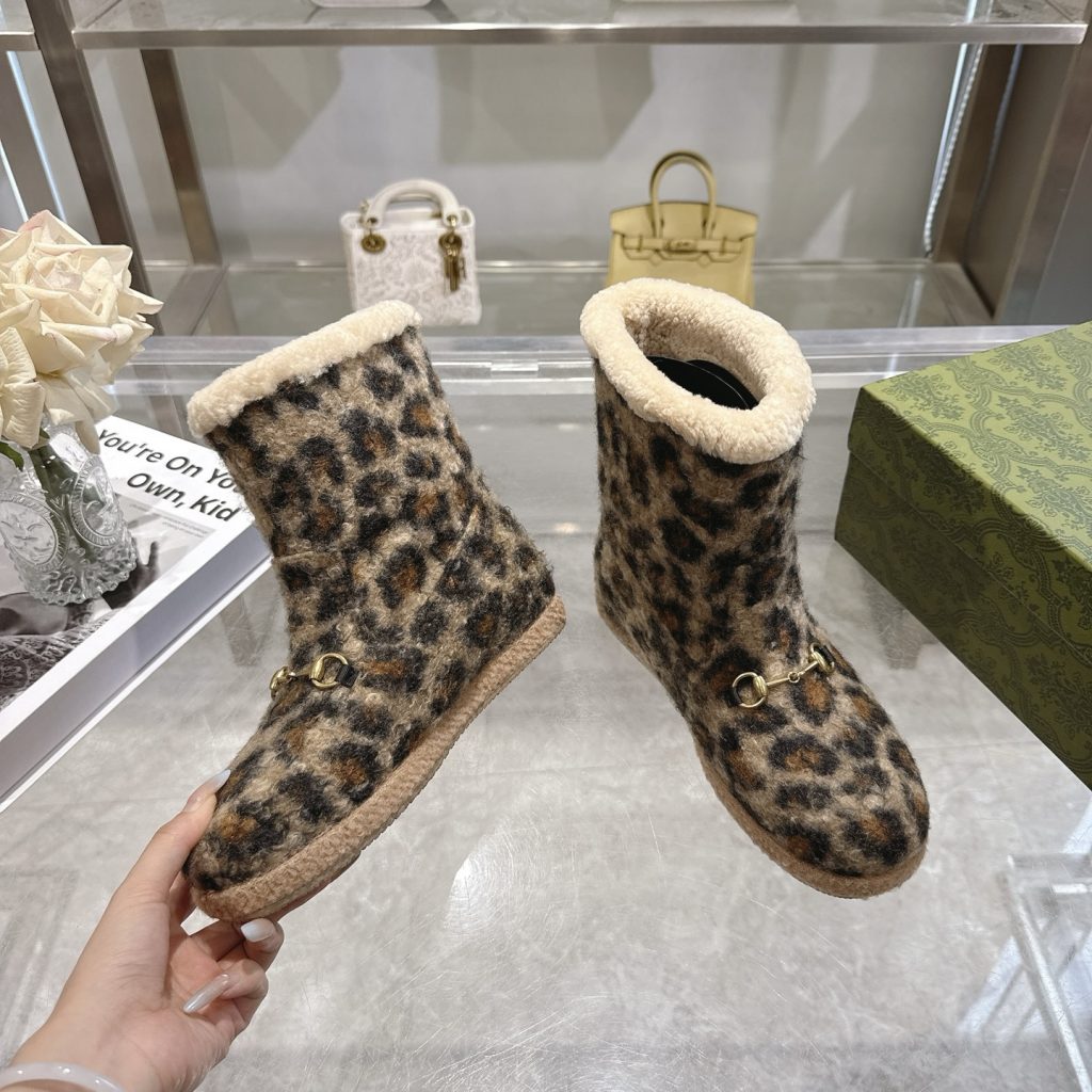 GUCCI グッチ レオパード フラットシューズ 軽量 通勤 ブラック - 画像 5