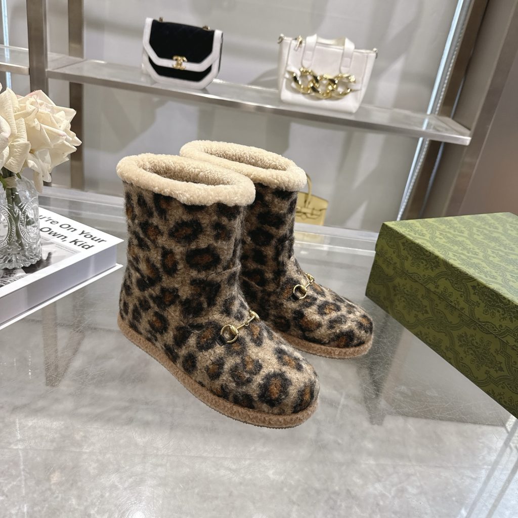 GUCCI グッチ レオパード フラットシューズ 軽量 通勤 ブラック - 画像 6