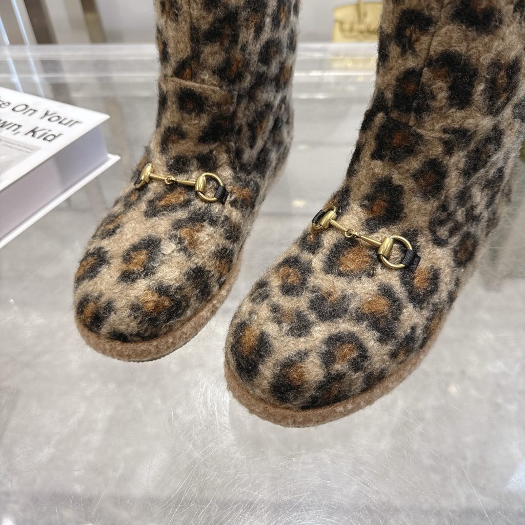 GUCCI グッチ レオパード フラットシューズ 軽量 通勤 ブラック - 画像 7