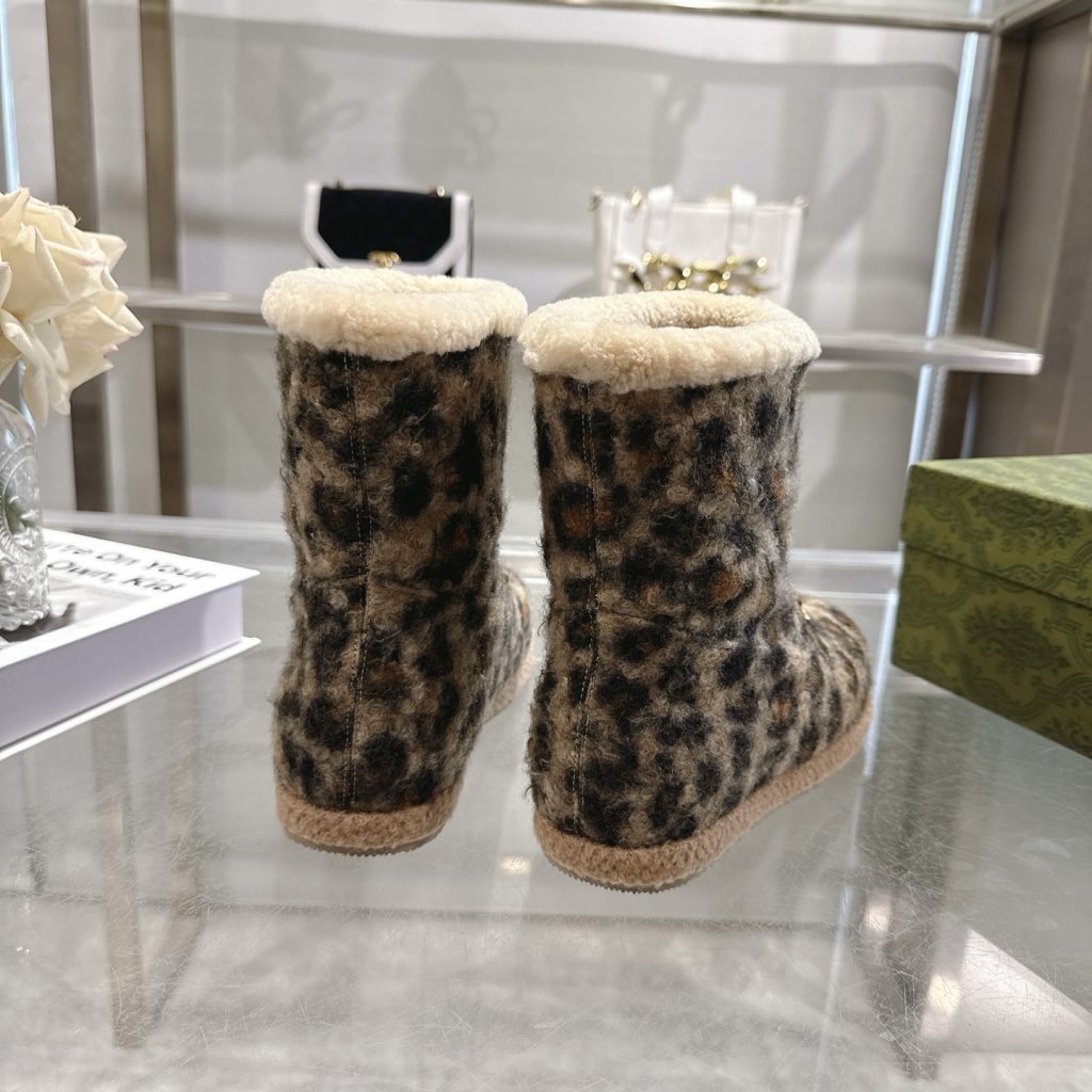 GUCCI グッチ レオパード フラットシューズ 軽量 通勤 ブラック - 画像 8