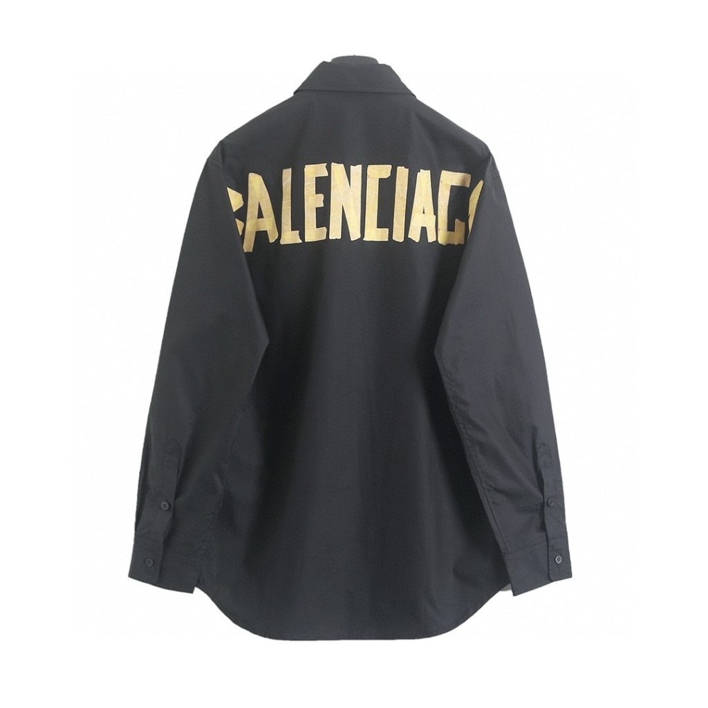 BALENCIAGA バレンシアガ ブラック シャツ 通勤 黄 印花 46/48/50/52 46 48 50 52 ブラック - 画像 2