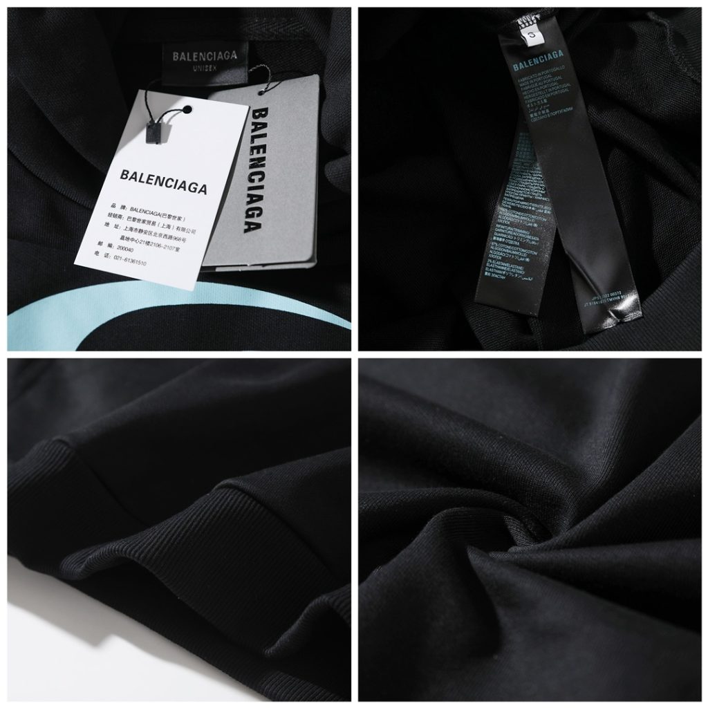 BALENCIAGA バレンシアガ 半環図騰印花フーディー ブラック - 画像 8