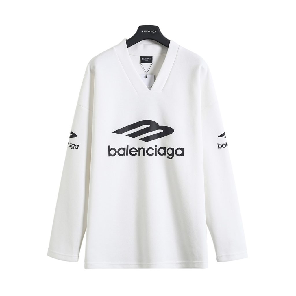 BALENCIAGA バレンシアガ フラットシャツ 3Dプリント Vネック 3色展開 - 画像 2