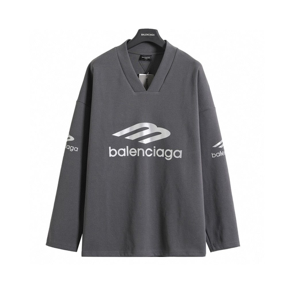BALENCIAGA バレンシアガ フラットシャツ 3Dプリント Vネック 3色展開 - 画像 4