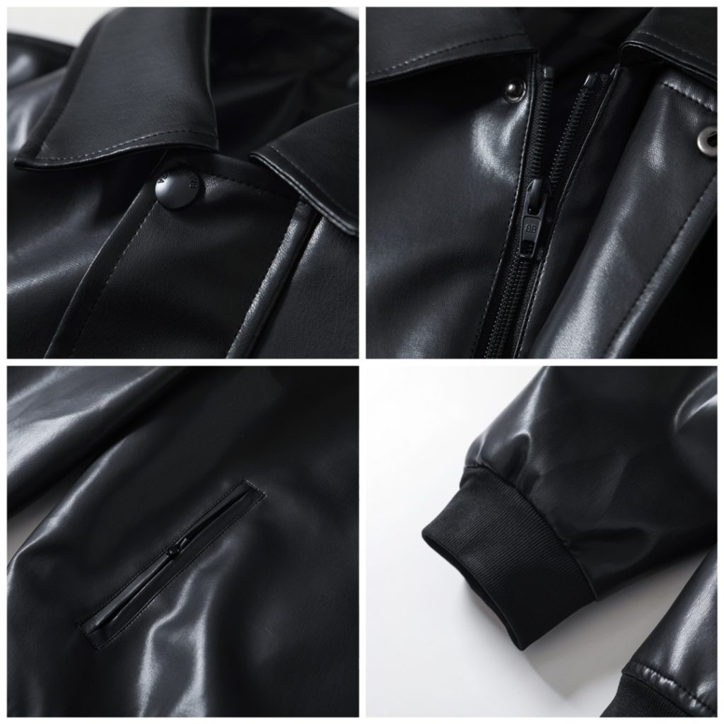 BALENCIAGA バレンシアガ レザー フラップポケット ブルゾン ブラック - 画像 7