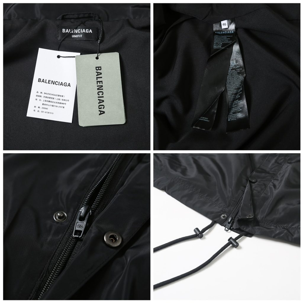 BALENCIAGA バレンシアガ フーディー付きライトウェイトジャケット ブラック - 画像 8