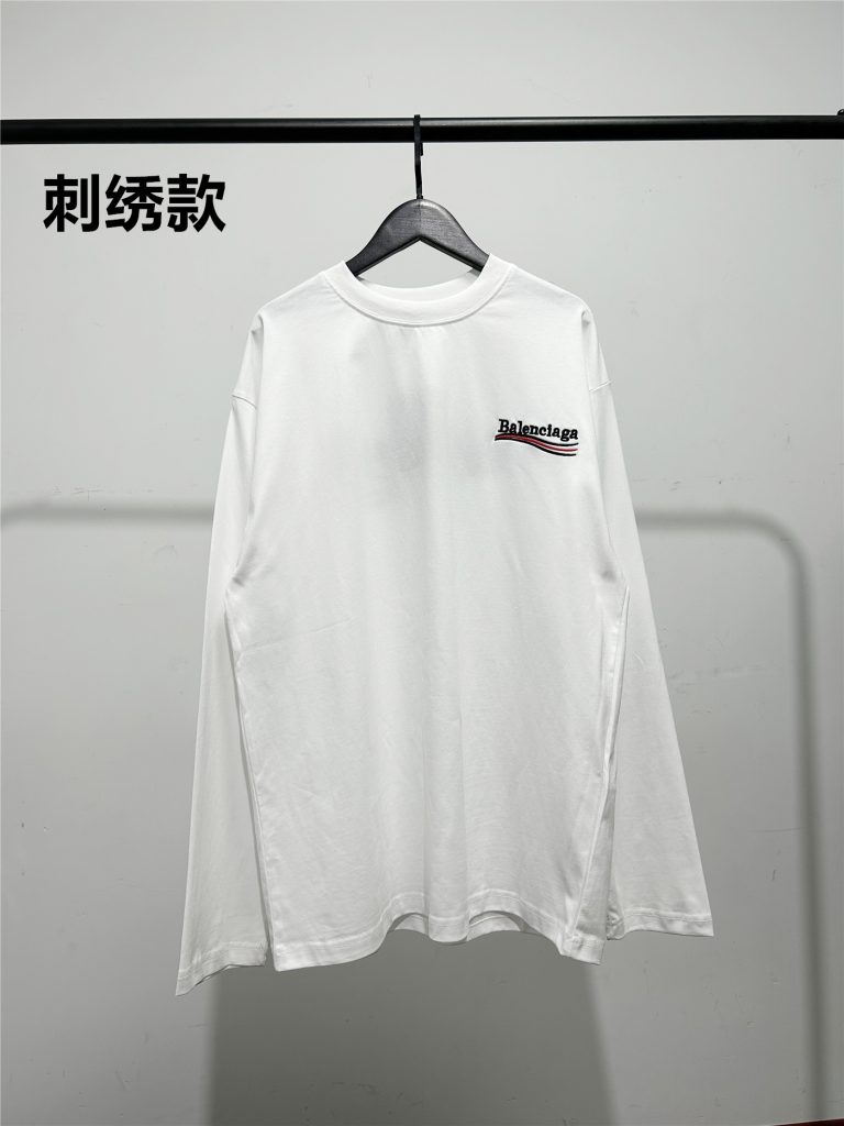 BALENCIAGA バレンシアガ ロングTシャツ バレンシアガ刺繍 ホワイト - 画像 2