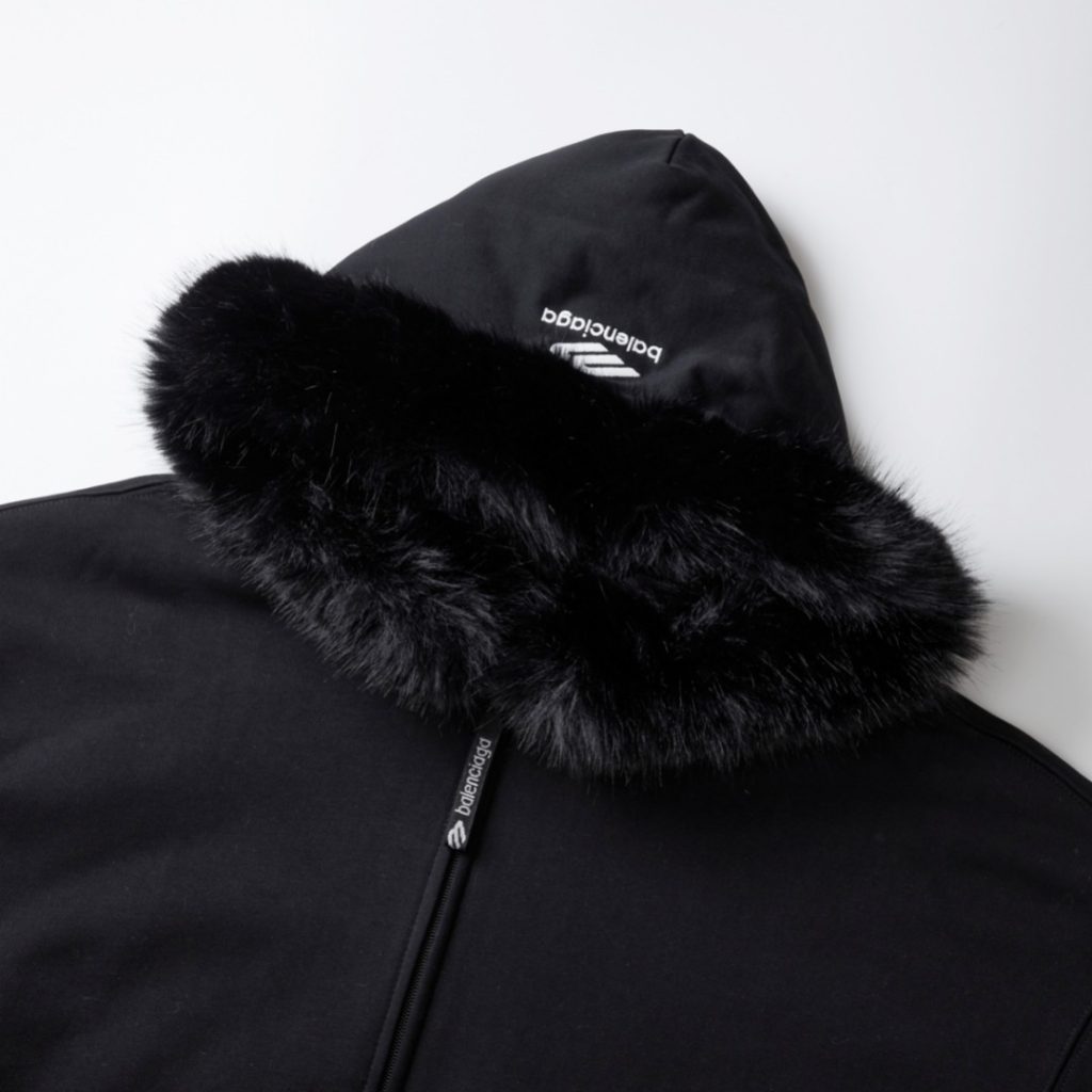 BALENCIAGA バレンシアガ フード付きスウェット オーバーサイズ 本革 ブラック - 画像 3