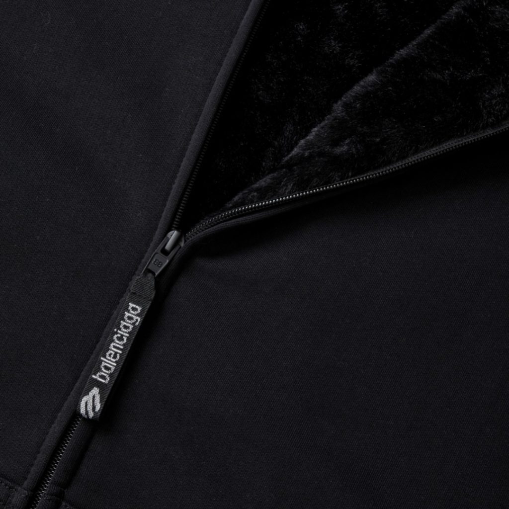 BALENCIAGA バレンシアガ フード付きスウェット オーバーサイズ 本革 ブラック - 画像 6